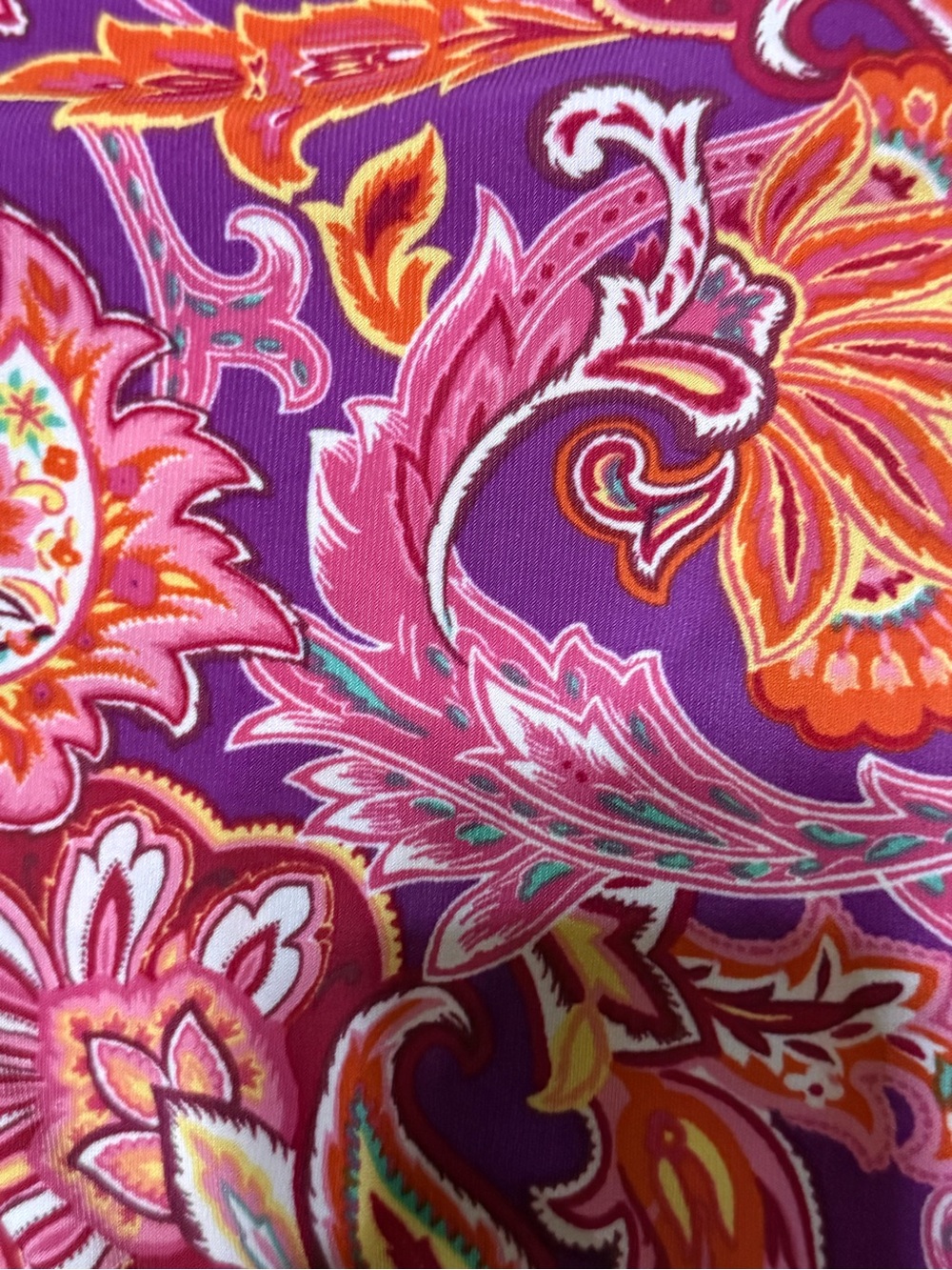 Chaps Paisley Sleeveless Faux Wrap Top Purple Pink Orange Floral •Size L• - Picture 9 of 10